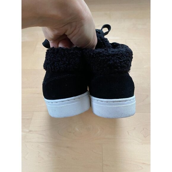 STEVE Madden Womens Size 6.5 "Kameo" Black Suede Sneakers Faux Fur - Picture 7 of 7